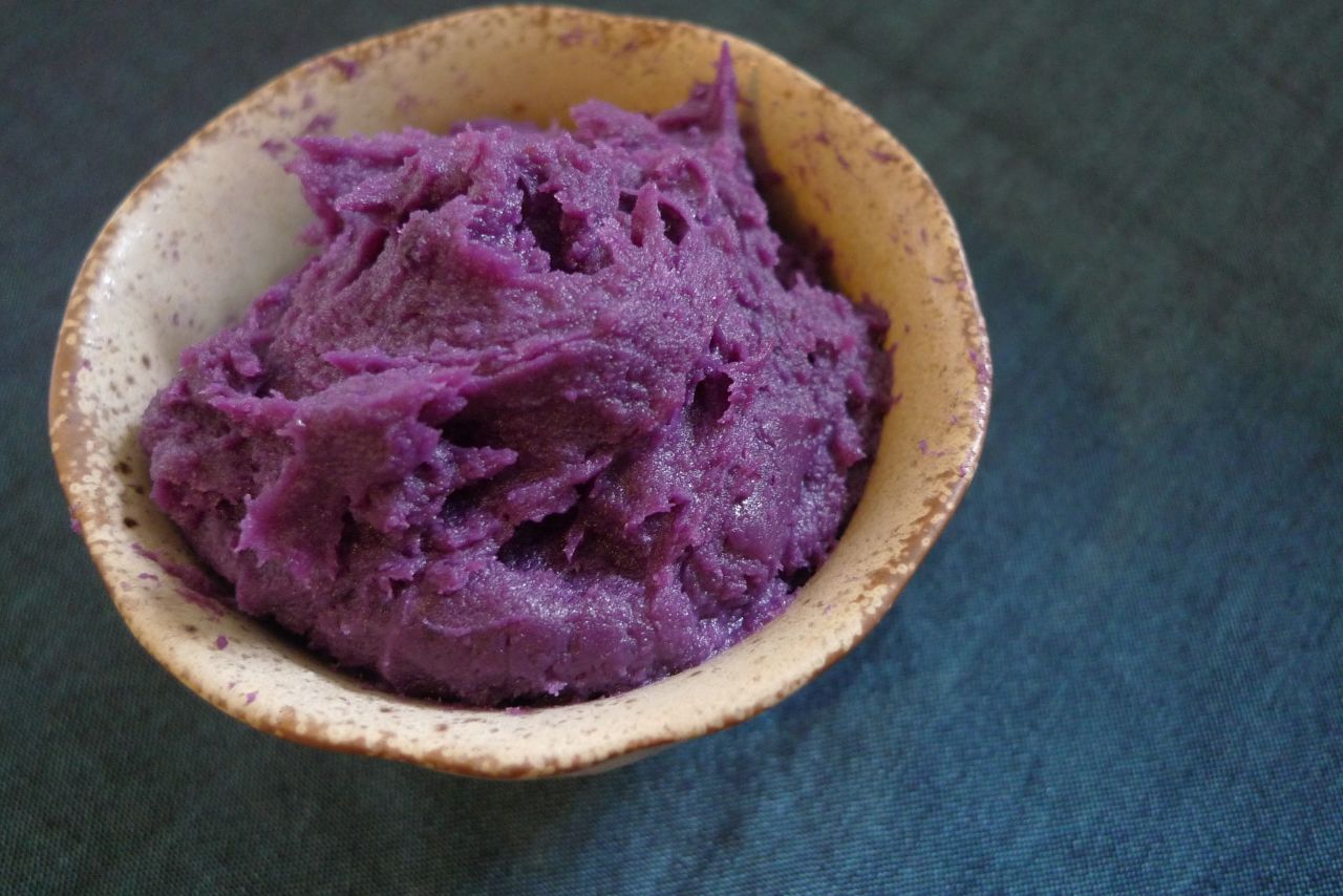 The ube or purple yam is a popular ingredient used for desserts and here it's made into a sweet and smooth jam.