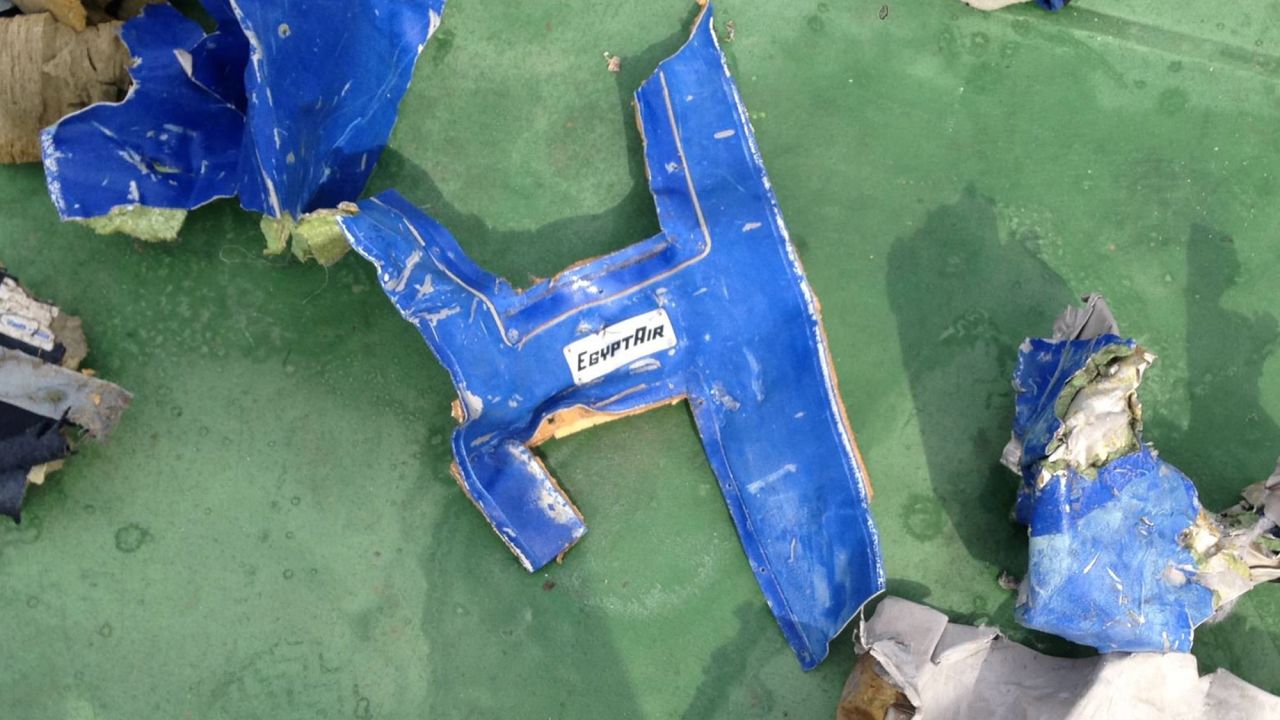 At least one piece of debris has an EgyptAir logo.  