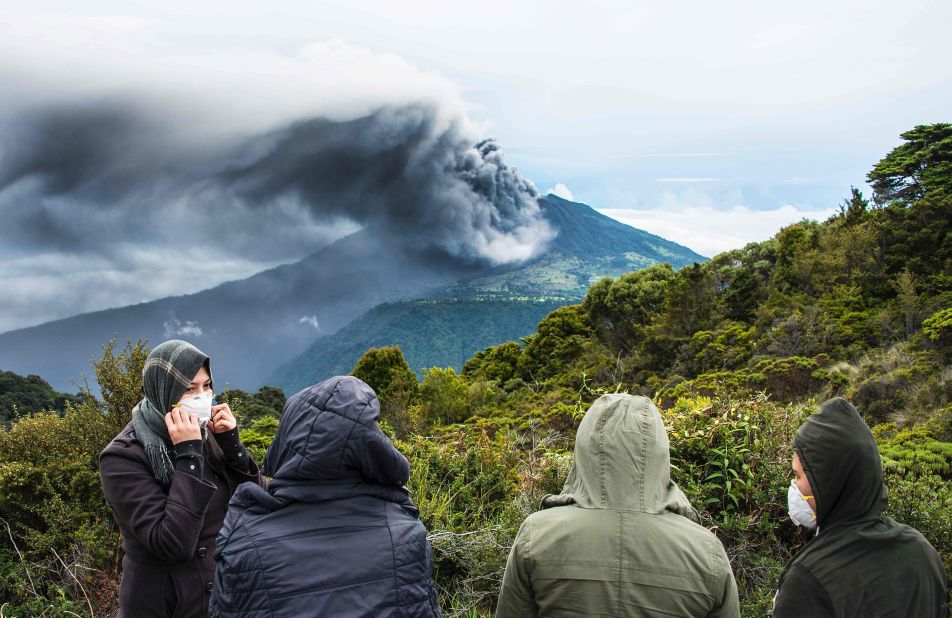 The Turrialba volcano spews smoke and ash in May 2016 in Cartago, Costa Rica. Experts say it is the strongest eruption from the volcano in the past six years.