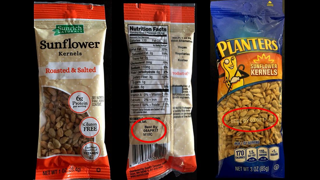 Products containing sunflower seeds produced by SunOpta are under a voluntary recall in at least 24 states over concerns about possible listeria contamination.The recall affects Planters and Sunrich Naturals sunflower kernels made between the dates of February 1 and April 21, the U.S. Food and Drug Administration said.