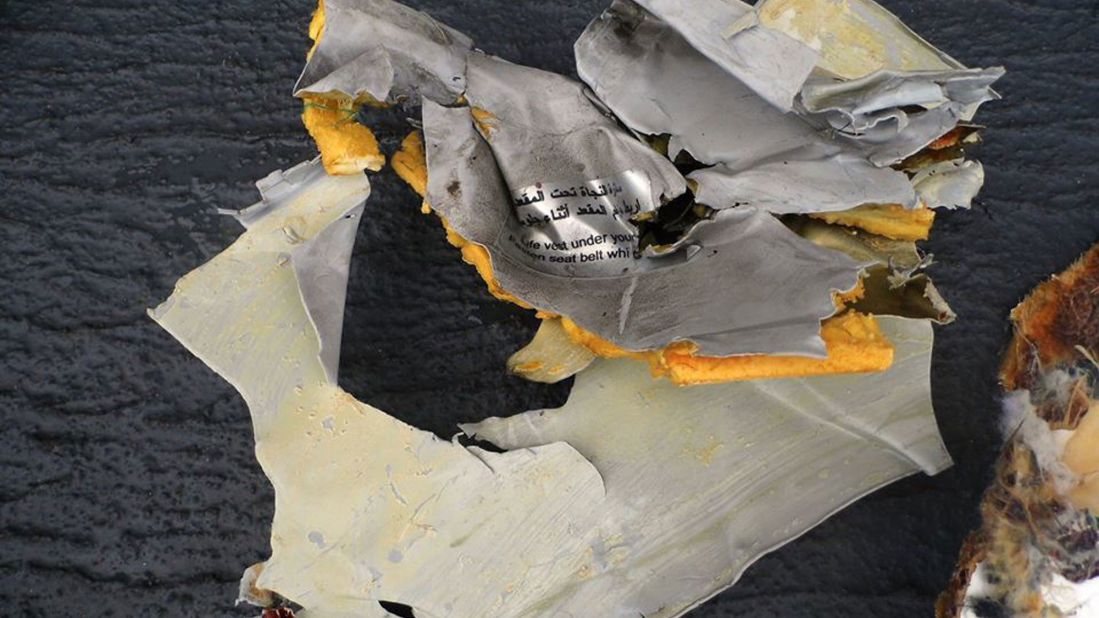 Debris from EgyptAir flight 804.