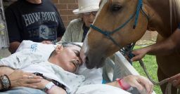 Roberto Gonzales says goodbye to his beloved horses. 