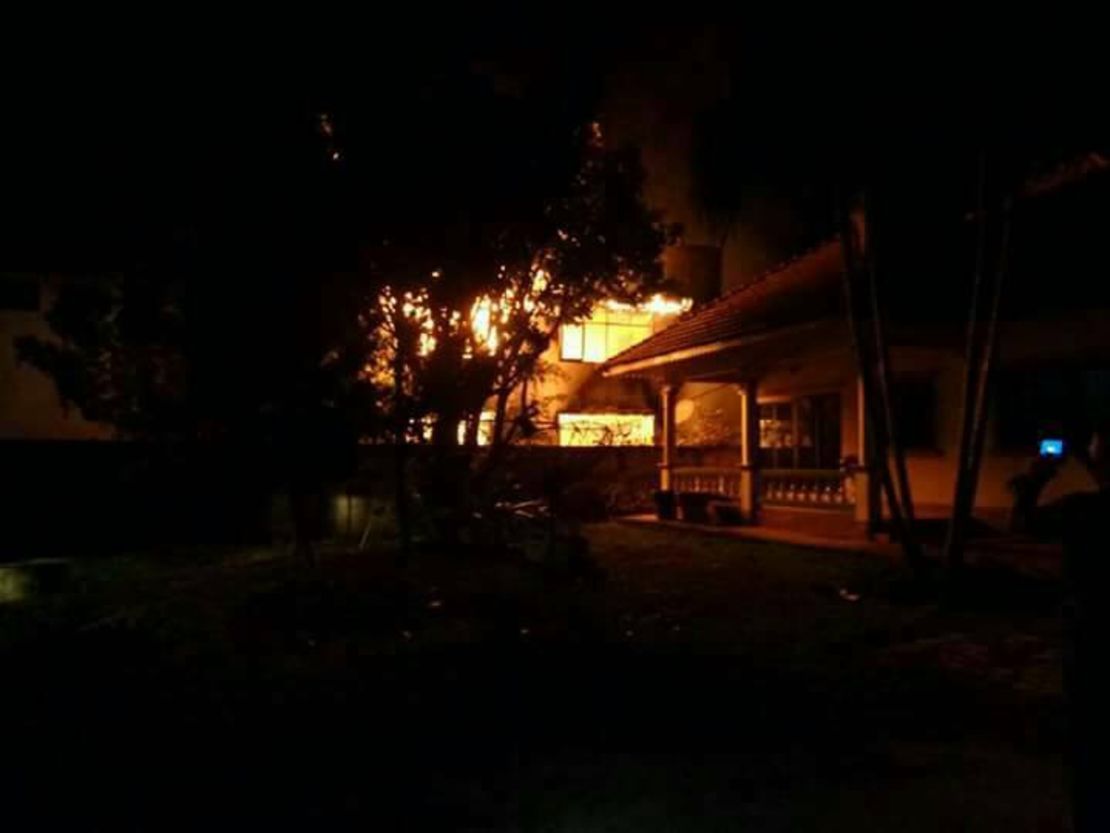 The blaze started at about 11 p.m. local time Sunday night while the girls were sleeping.