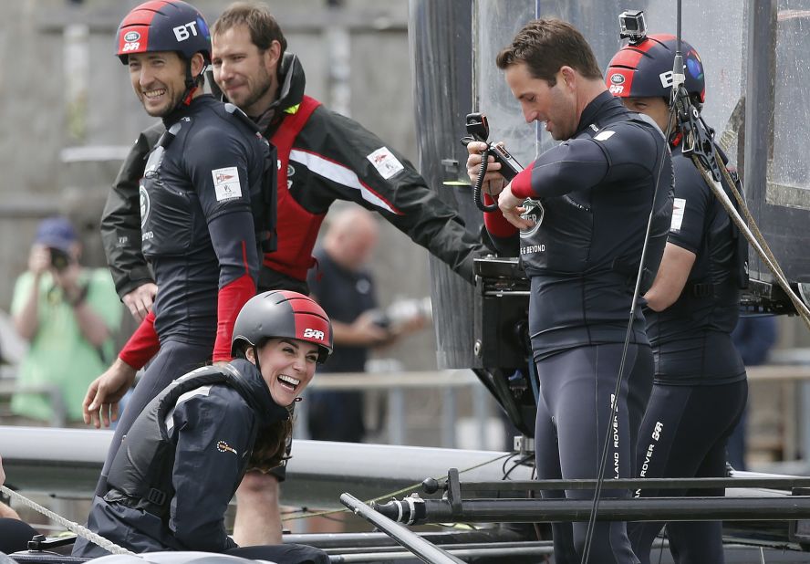 Ainslie was testing the yacht ahead of the Louis Vuitton America's Cup World Series in Portsmouth, in late July. The two-day racing event is a build-up for next year's America's Cup Challenger series<br />