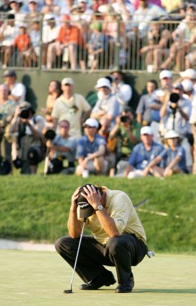 But the mercurial Mickelson contrived to blow a one-shot lead standing on the final tee after an errant tee shot into a hospitality tent set up a chain of events that led to a double bogey and defeat by one stroke, to Australian Geoff Ogilvy.  