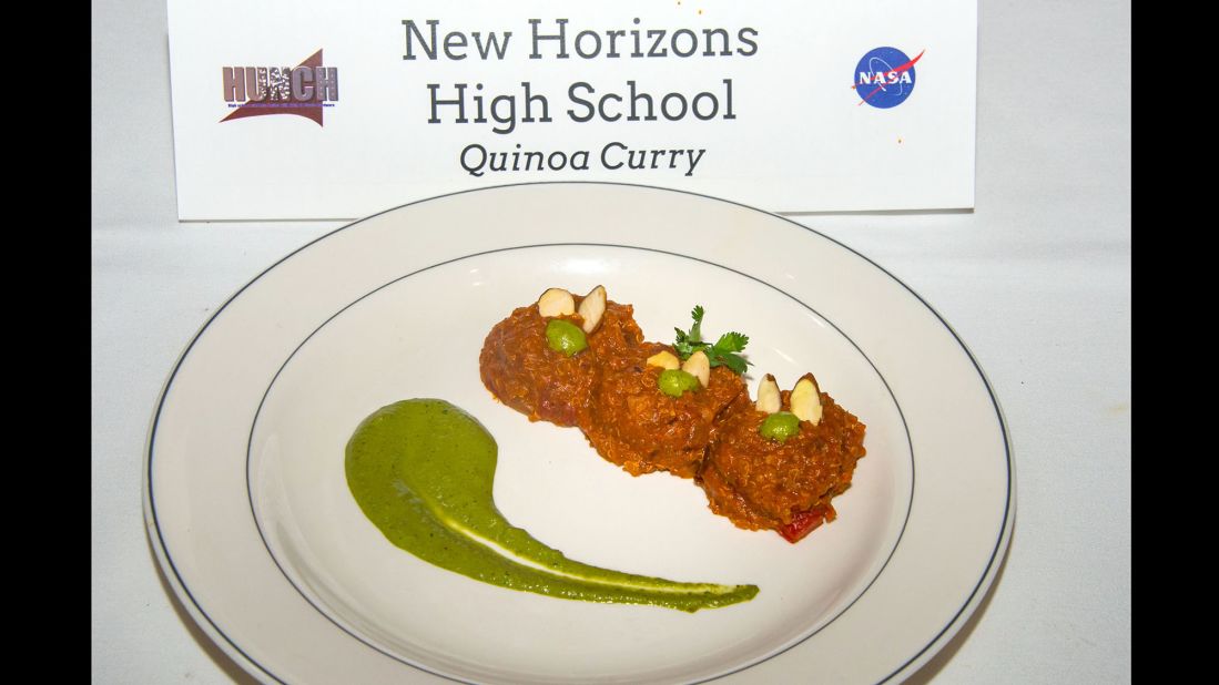 The team form New Horizons High School cooked quinoa curry. 