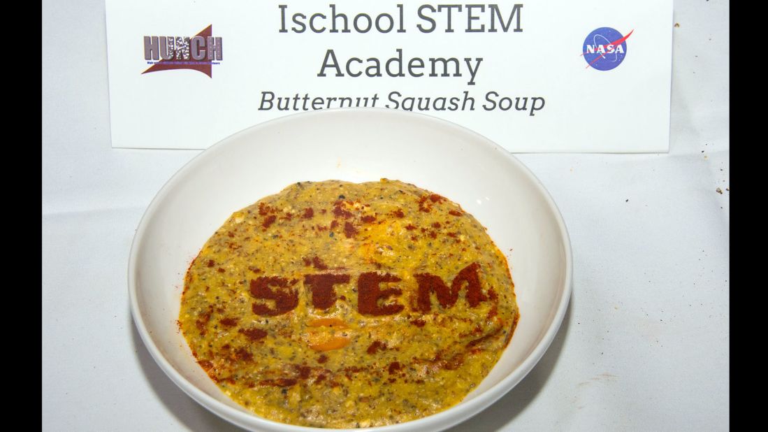 The Ischool STEM Academy team made butternut squash soup. 