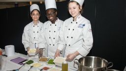 From left, Carolan Terrero, Jada Sanders and Sierra Bronas of the Passaic County Technical Institute team.