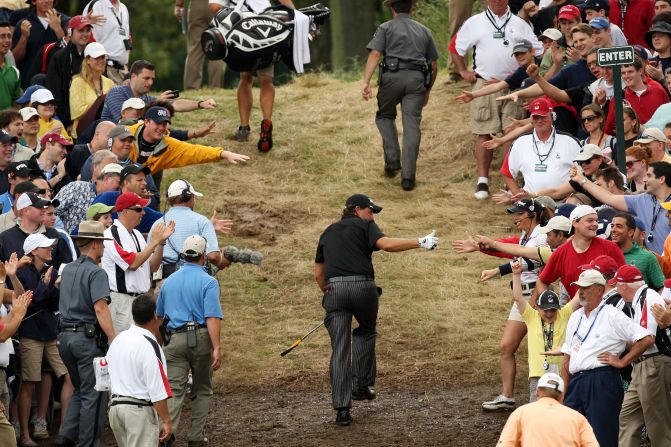 The New Yorkers' love affair with the California kid carried on back at Bethpage Black in 2009 -- and the narrative had added poignancy after Mickelson's wife Amy was diagnosed with breast  cancer shortly before the tournament.