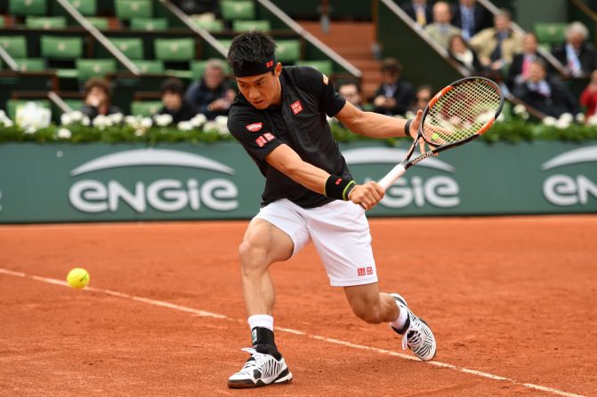 Kei Nishikori, the 2014 U.S. Open finalist who has had a solid clay-court season, completed a 6-1 7-5 6-3 victory over Simone Bolelli. 