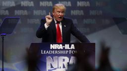 Republican presidential candidate Donald Trump speaks at the NRA Leadership Forum on May 20 in Louisville, Kentucky.