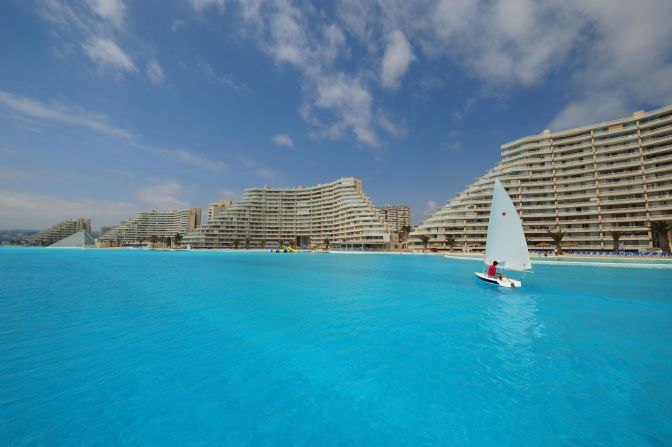 It is located in the San Alfonso Del Mar resort in Chile, and stretches over 3,000 feet long. 
