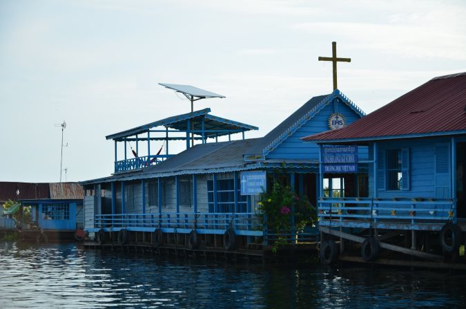 Chong Kneas is a long-standing floating village on the Tonle Sap lake in Cambodia.