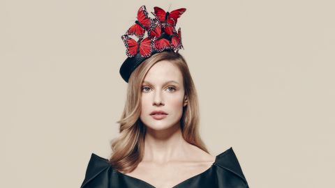 Hat by Laura Cathcart, £425 ($620), available at Fenwick. 