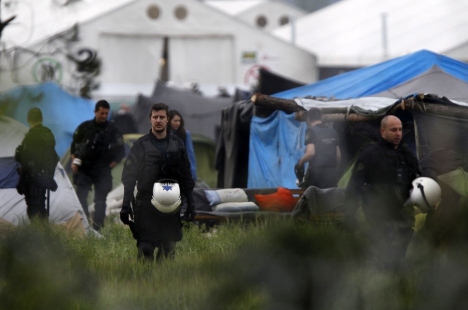 Migrants have been living in tents after fleeing Syria, Iraq and other places of conflict. People started massing at the camp after Macedonia erected fences and tightened border controls.