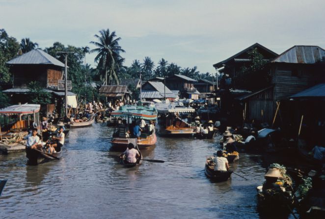 Waterborne communities are not a new idea. This is a floating market on a khlong, or canal, in Bangkok, Thailand, circa 1965. 