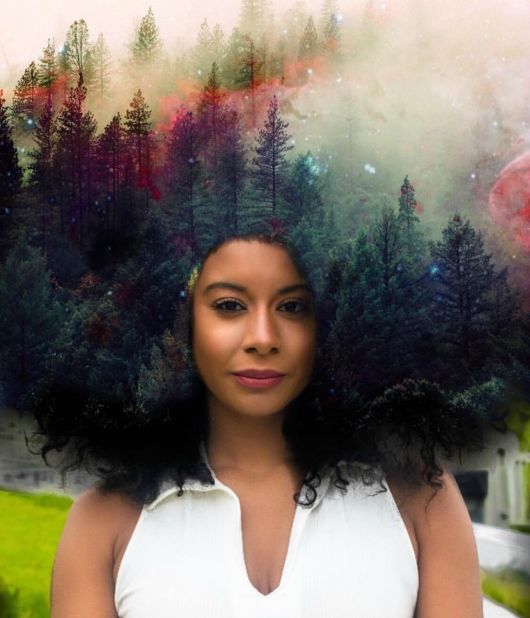 The Black Girl Magic series by multimedia artist Pierre Jean-Louis on<a href="https://www.instagram.com/pierre_artista/?hl=en" target="_blank" target="_blank"> Instagram</a>, transforms photographs of black women's afros into images depicting nature. 