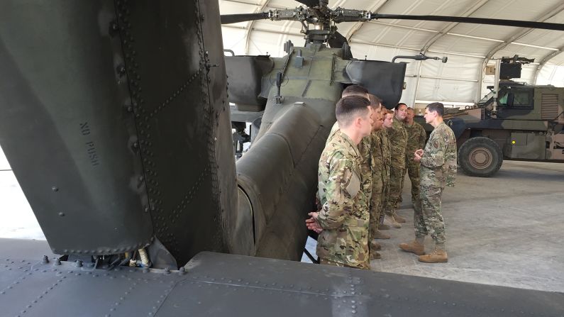 Gen. Votel meets troops at Taji air base.