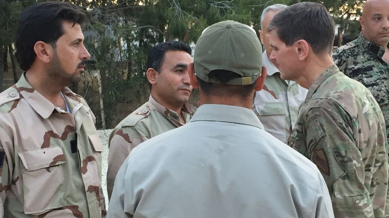 In northern Syria, Votel meets rebels from the Syrian Democratic Forces.