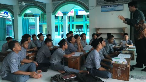 Students at an Islamic school in Jakarta said they had all heard of Trump's proposed ban on Muslims entering the U.S.