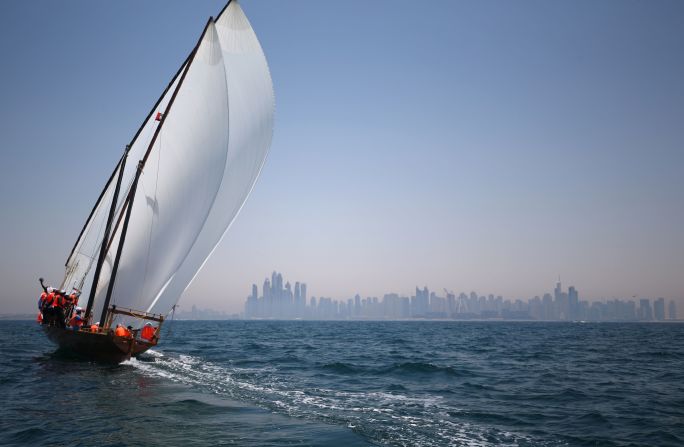 The Al-Gaffal dhow race takes place off the coast of Dubai every year and honors the pearl divers who helped establish the Emirate state as a trading port.
