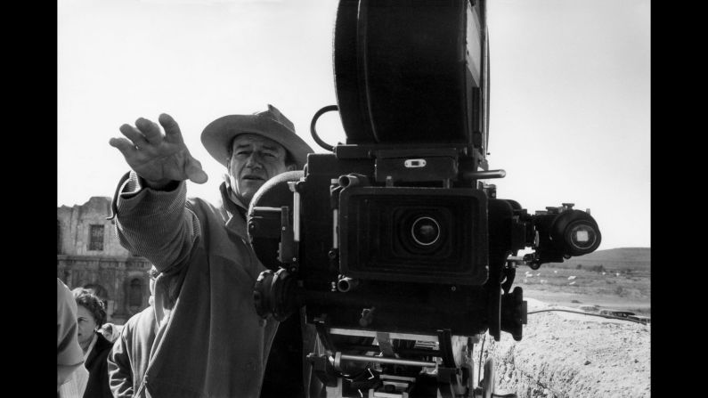 "The Alamo" was Wayne's first as a director. He also starred in the film as Davy Crockett.