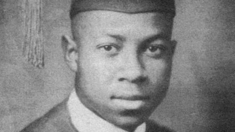 Brown's 1944 high school graduation photo. He was such a brilliant student that one of his instructors let him teach when she was busy with other work.