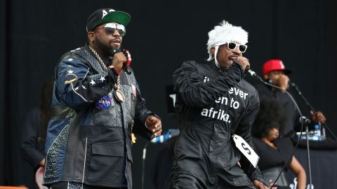 Big Boi and Andre 3000 of Outkast perform at Wireless Festival in London in 2014.