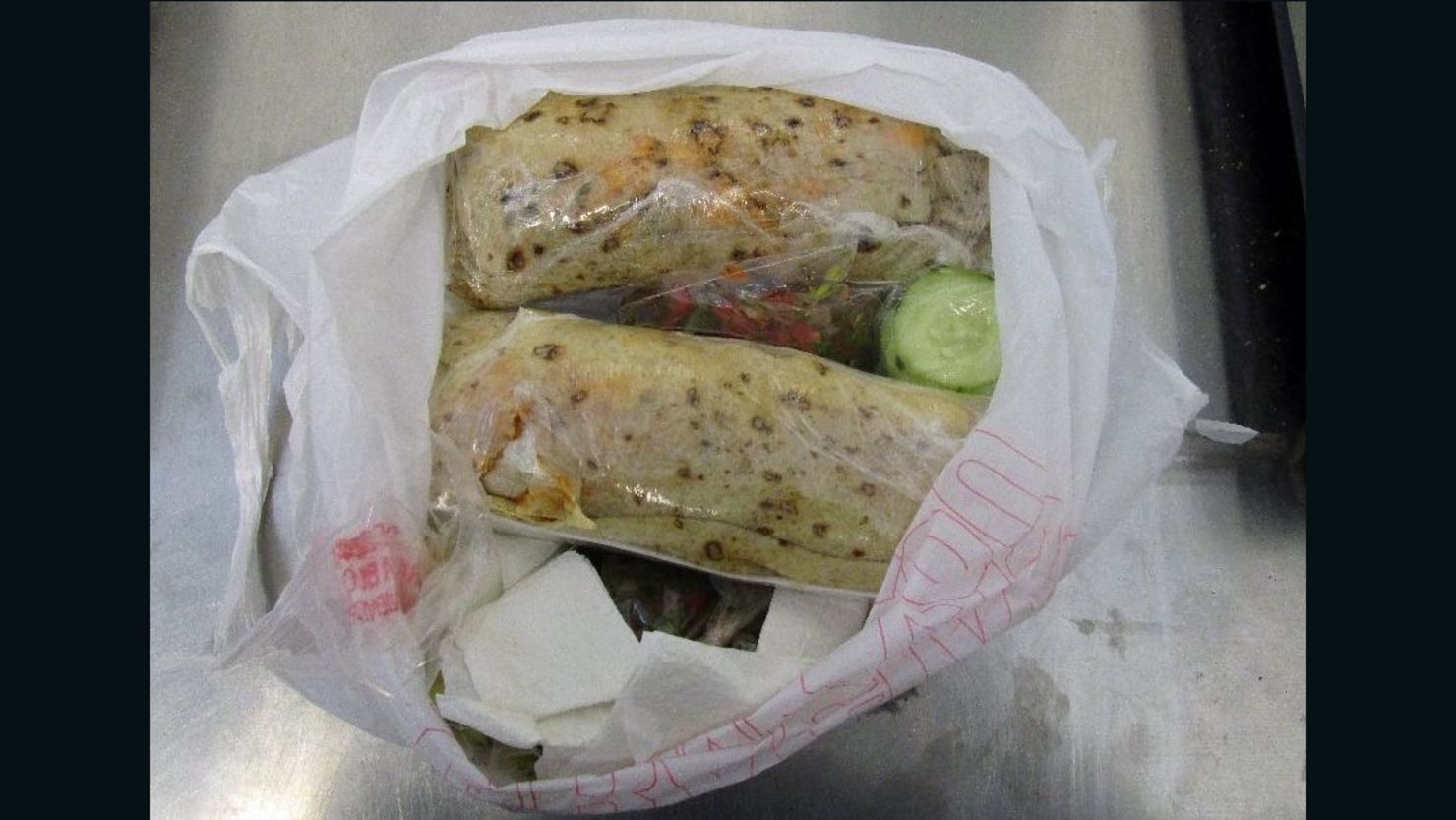 Customs and Border Protection officials say they found methamphetamine disguised as burritos.