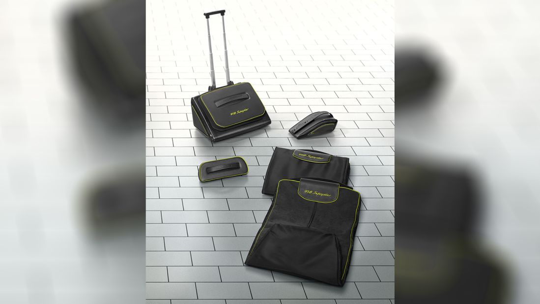 Porsche's signature luggage collection for the Spyder 918 -- with the kind of German engineering that allows for the same satisfying "clunk" on suitcases as on car doors -- retails for just under $20,000. 