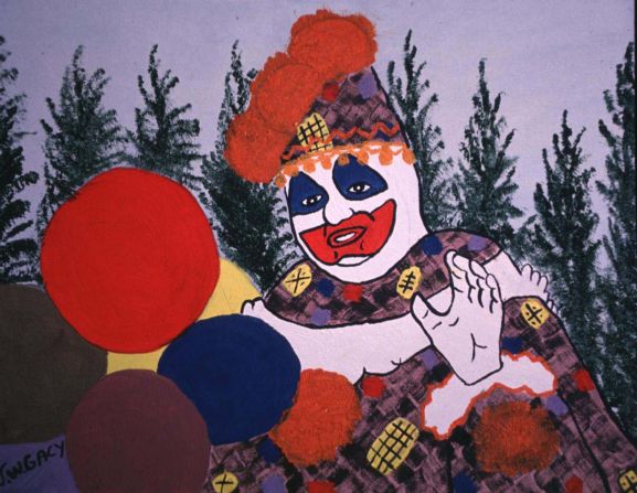 Known as the "Killer Clown", Gacy was an American serial killer who murdered 33 boys and young men in the 1970s. Gacy was also a clown, performing at childrens' parties as "Patches" or "Pogo" -- the characters he would go on to draw whilst imprisoned. Gacy was executed by lethal injection in 1994.