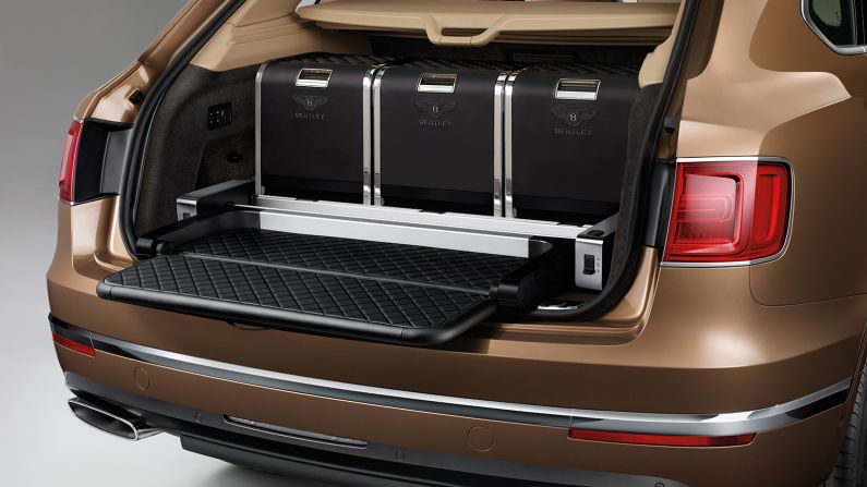 Designed in collaboration with designer Linley, the Bentley hamper can be secured into the Bentayga SUV.