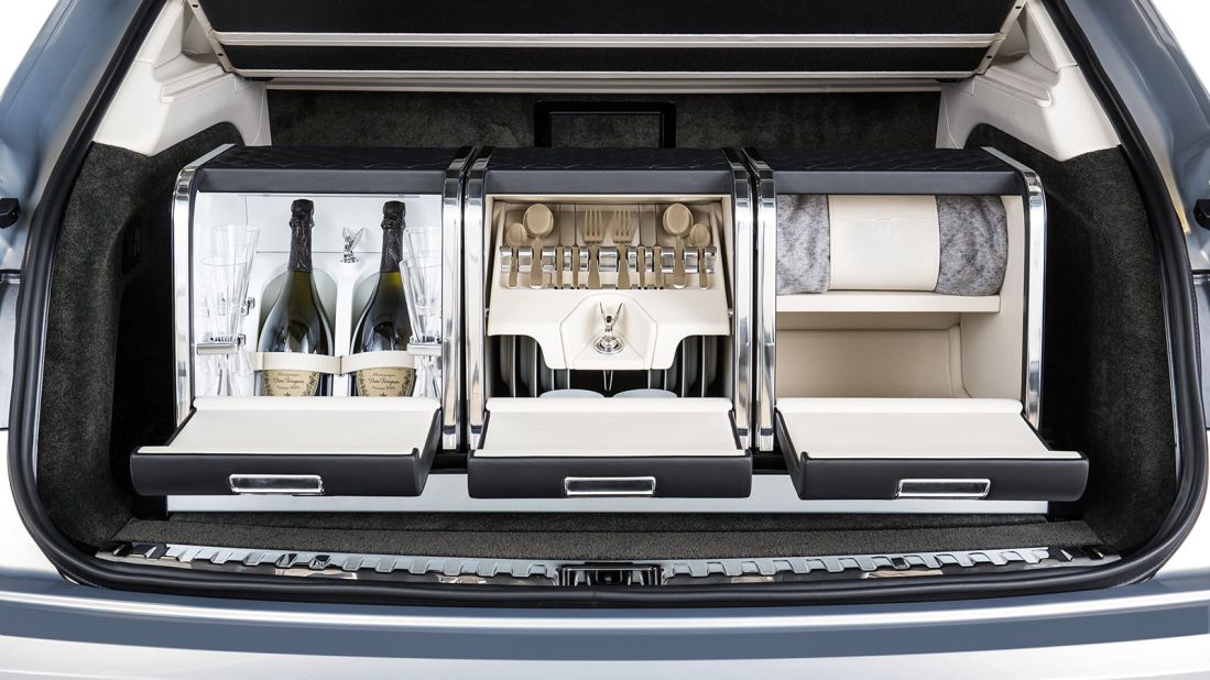 Luxury carmakers have discovered an unfilled consumer need for ultra-high-end luggage. Bentley's customized hamper for its Bentayga SUV retails for around $40,000.
