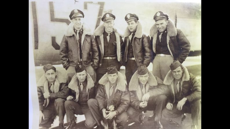 Crew members of "The Lonesome Lady," an American B-24 bomber. Five airmen crashed and became POWs in Hiroshima, later dying in the atomic bomb attack.