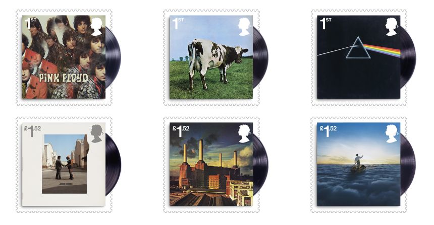The full set of Pink Floyd album covers stamps is available on July 7.