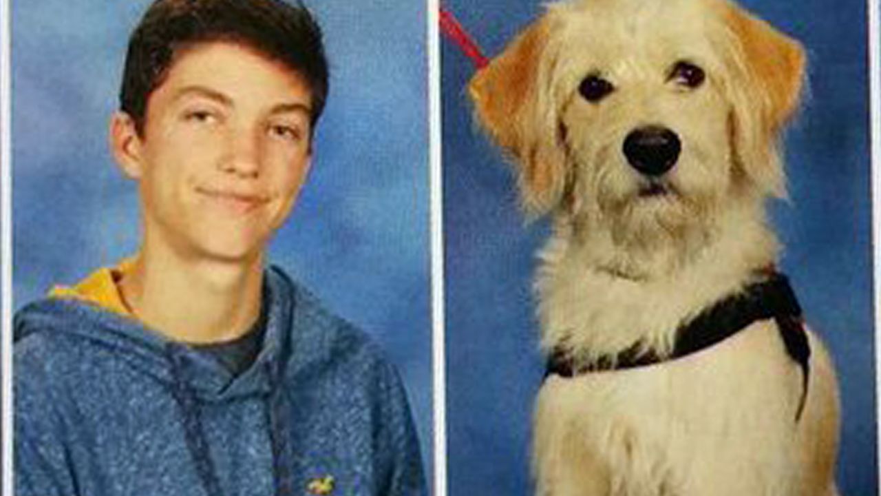 Harry Hulse and  his service dog, Taffy, both get their moments in the Northern Guilford High School  yearbook.