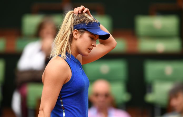Eugenie Bouchard, a 2014 semifinalist, exited against eighth-seed Timea Bacsinszky 6-4 6-4 in a topsy-turvy affair. 