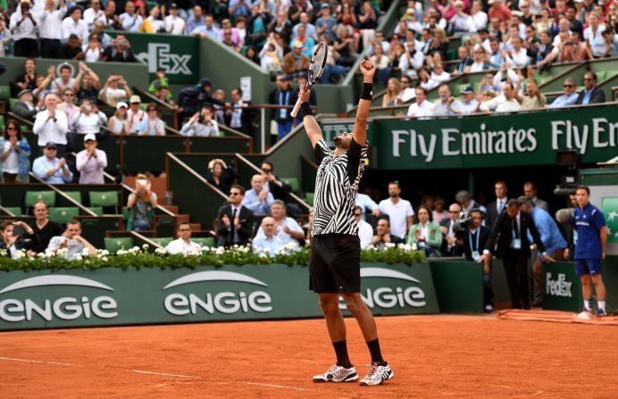 Jo-Wilfried Tsonga was in good spirits, too. France's top men's hope  at Roland Garros, he rallied to defeat fellow Australian Open finalist Marcos Baghdatis 6-7 (6-8) 3-6 6-3 6-2 6-2. 