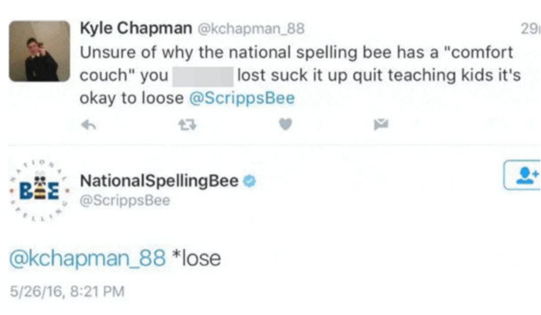 Spelling bee tweet