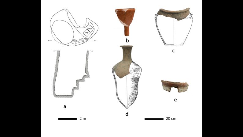 Researchers offered an idea of how the intact pottery pieces could have looked. 
