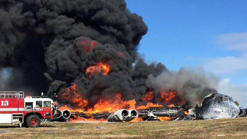 A B-52 burns after <a href="index.php?page=&url=http%3A%2F%2Fwww.cnn.com%2F2016%2F05%2F18%2Fus%2Fguam-b52-crash%2Findex.html" target="_blank">crashing during a training mission</a> in Guam on Thursday, May 18. All seven crew members were safe, according to Andersen Air Force Base, and the crash was under investigation.