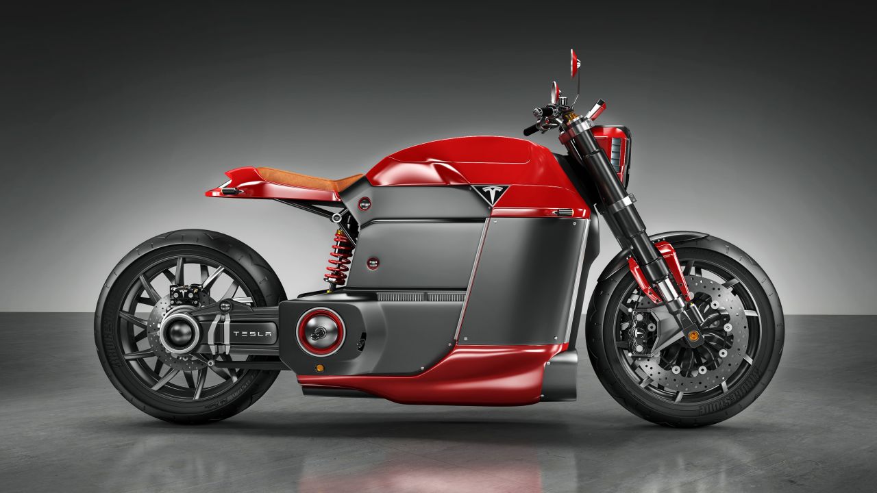 This concept for a Tesla e-motorcycle was dreamed up by London-based designer Jans Slapins.