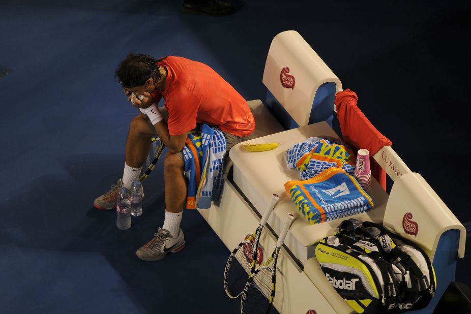 In 2011, trying to win a fourth consecutive grand slam at the Australian Open he suffered a hamstring injury in the quarterfinals. 
