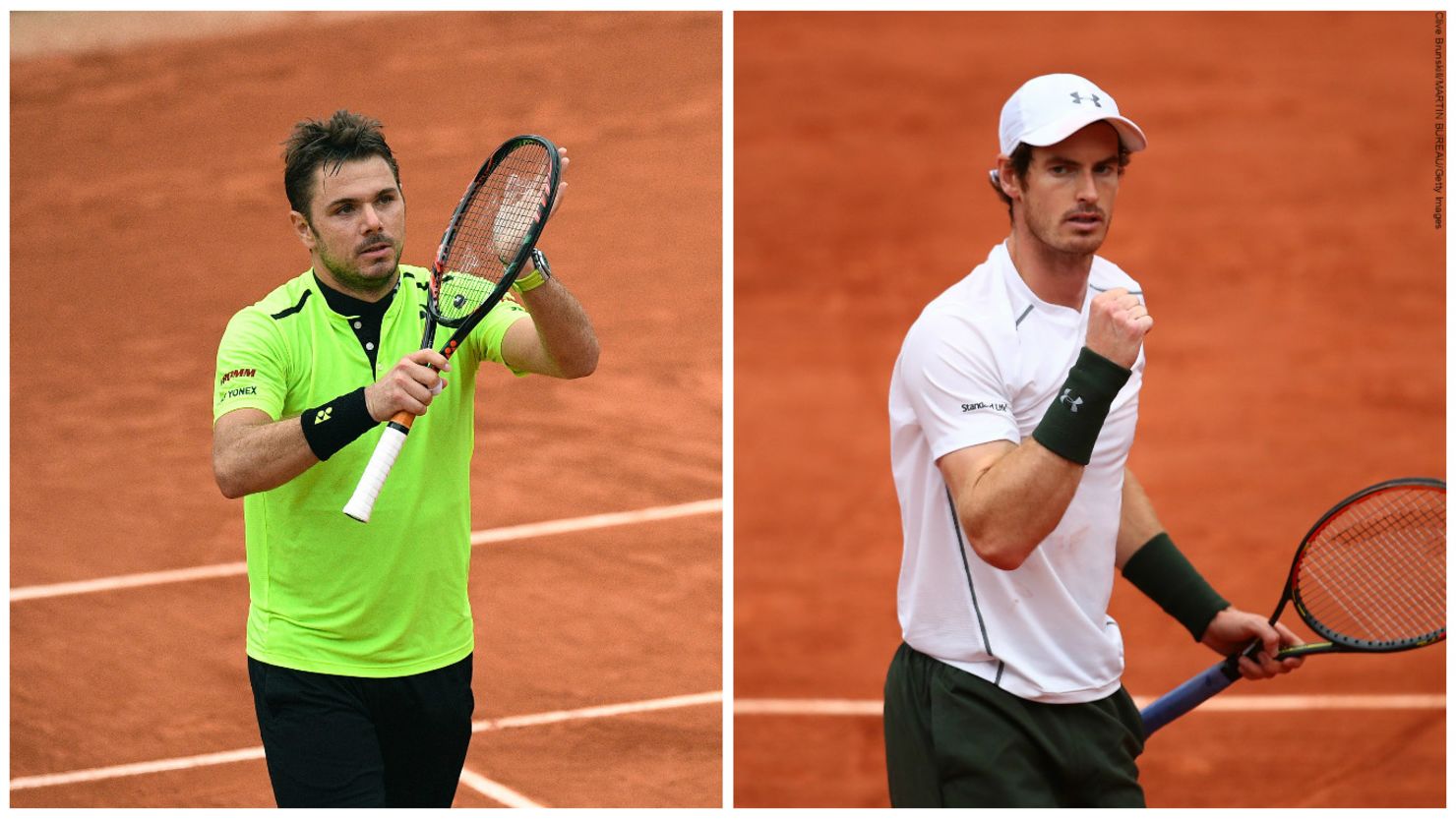 Andy Murray and Stanislas Wawrinka are through to French Open quarterfinals