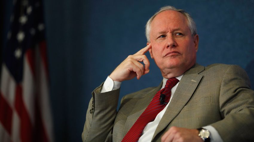 The Weekly Standard Editor William Kristol leads a discussion on PayPal co-founder and former CEO Peter Thiel's National Review article, "The End of the Future," at the National Press Club October 3, 2011 in Washington, DC.