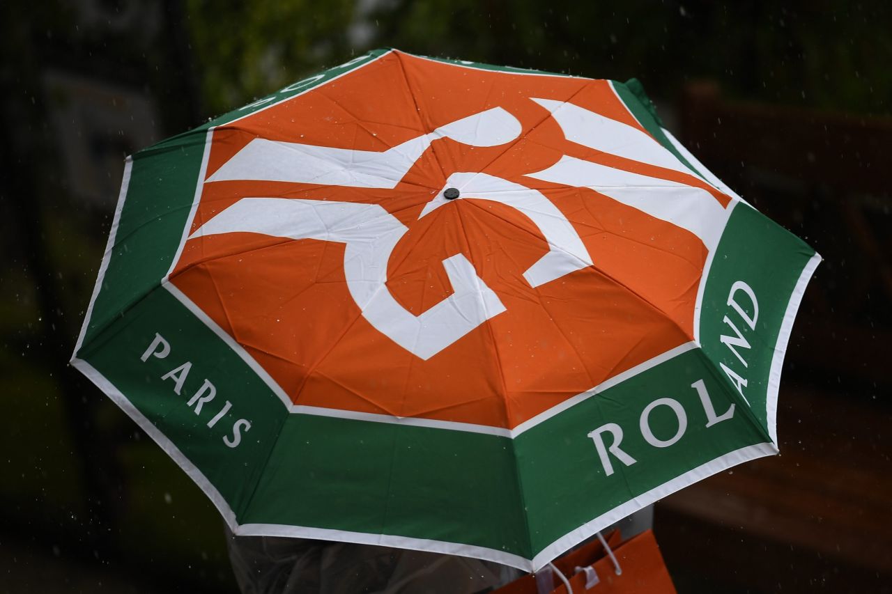 Officials were forced to cancel play due to rain at Roland Garros Monday before a single ball was hit. 