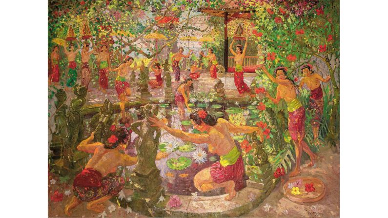 "Women Around the Lotus Pond" by Adrien-Jean Le Mayeur De Merpres, 1880-1958 (Sold: $3,928,059) 
