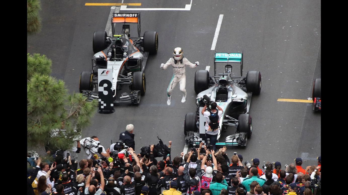 Formula One driver Lewis Hamilton celebrates after winning the <a href="http://www.cnn.com/2016/05/29/motorsport/monaco-grand-prix-lewis-hamilton-wins-daniel-ricciardo-nico-rosberg-formula-one/index.html" target="_blank">Monaco Grand Prix</a> on Sunday, May 29. It was the first victory of the season for Hamilton, who won the F1 championship in 2014 and 2015.