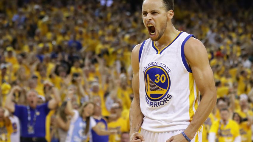 OAKLAND, CA - MAY 30:  Stephen Curry #30 of the Golden State Warriors reacts in the third quarter of Game Seven of the Western Conference Finals against the Oklahoma City Thunder during the 2016 NBA Playoffs at ORACLE Arena on May 30, 2016 in Oakland, California. NOTE TO USER: User expressly acknowledges and agrees that, by downloading and or using this photograph, User is consenting to the terms and conditions of the Getty Images License Agreement.  (Photo by Ezra Shaw/Getty Images)