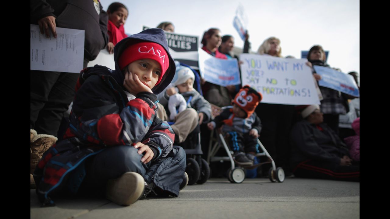 <strong>Obama's immigration actions:</strong> Demonstrators gather for a pro-immigration rally outside the Supreme Court in January. In June, <a href="http://www.cnn.com/2016/06/23/politics/immigration-supreme-court/" target="_blank">the court was deadlocked </a>on executive actions President Barack Obama imposed two years ago on immigration. <a href="http://www.cnn.com/2016/04/15/politics/supreme-court-immigration-usa-texas/" target="_blank">The actions,</a> blocked from going forward in February 2015, were meant to enable millions of eligible undocumented immigrants to receive temporary relief from the threat of deportation. The immigrants would also be allowed to apply for programs that could qualify them for work authorization and associated benefits. June's ruling means that the programs will remain blocked and the issue will return to the lower court.